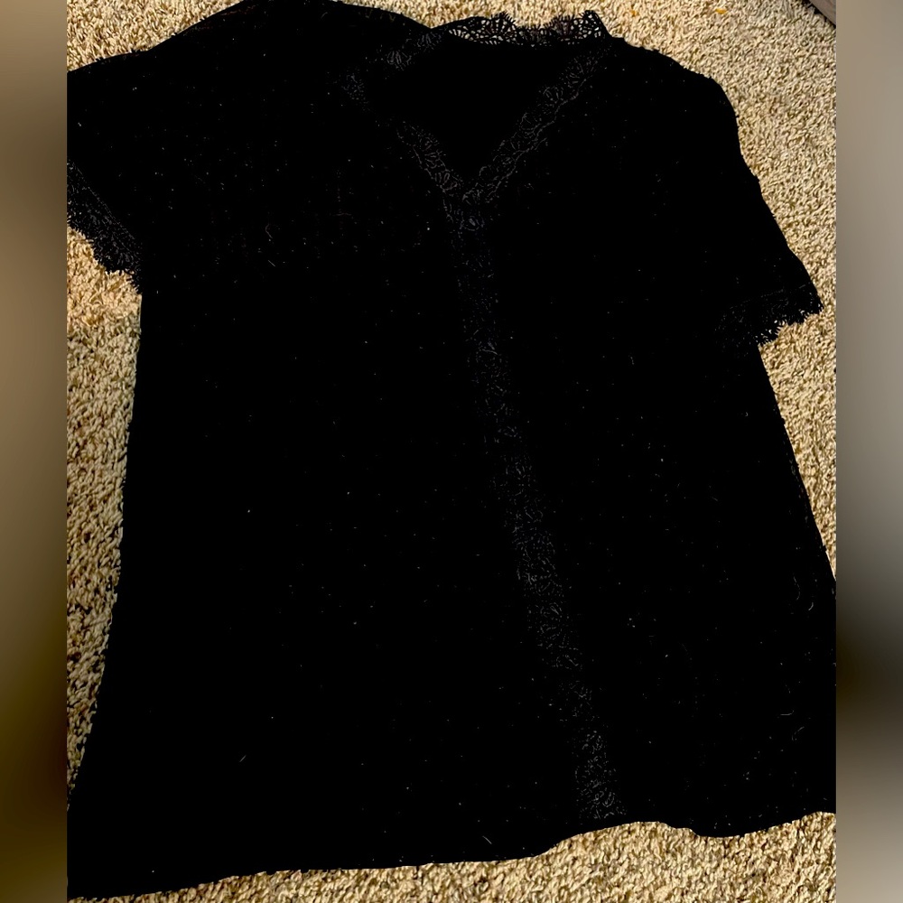 Black textured dot blouse